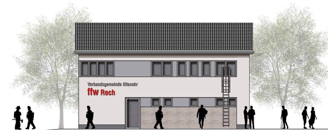 Visualisierung für das neue Feuerwehrhaus in Rech