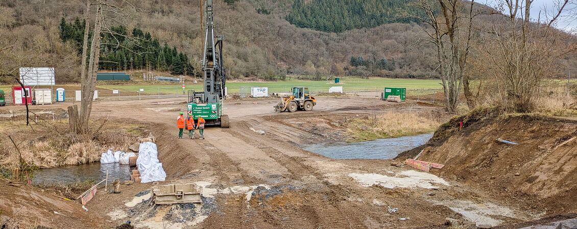 Baustelle der neuen Brücke Vor Kiehren
