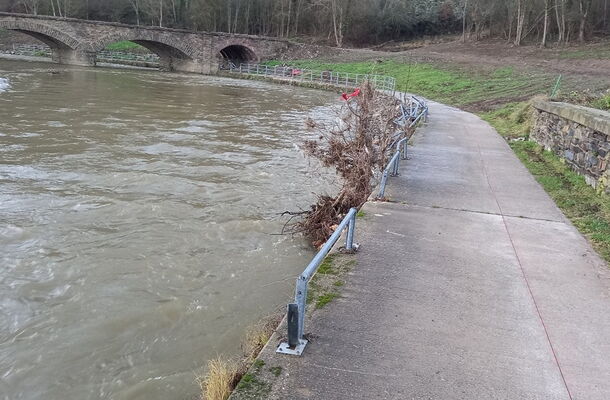 Flutschäden am Ahrradweg Altenahr-Kreuzberg