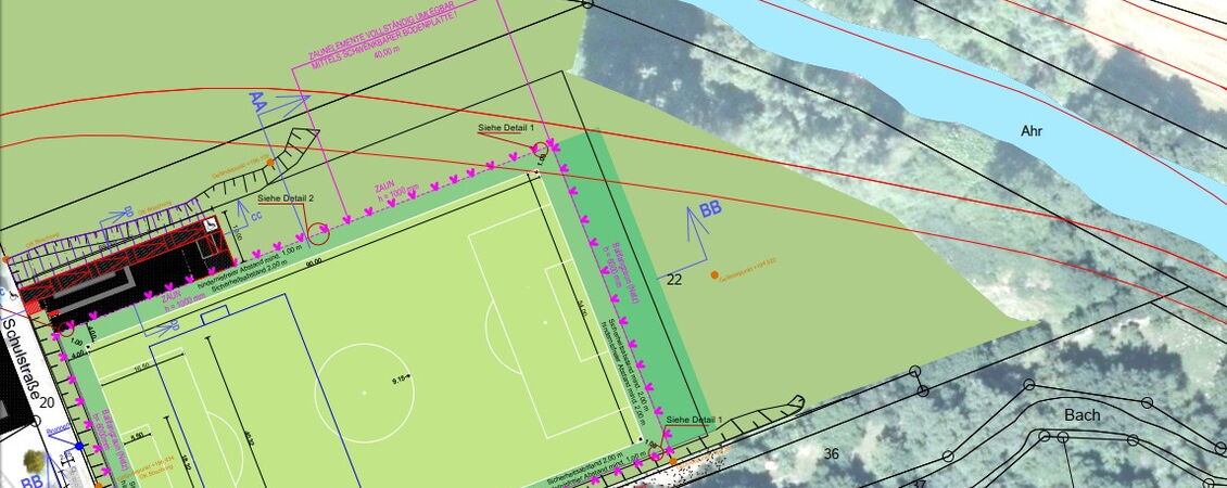 Plan für den neuen Sportplatz Hönningen