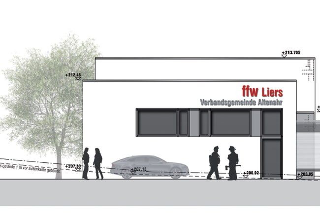 Visualisierung für das neue Feuerwehrhaus in Hönningen-Liers