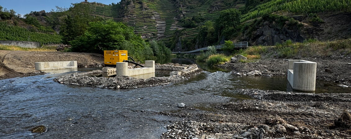Baustelle der neuen Brücke am Sportplatz