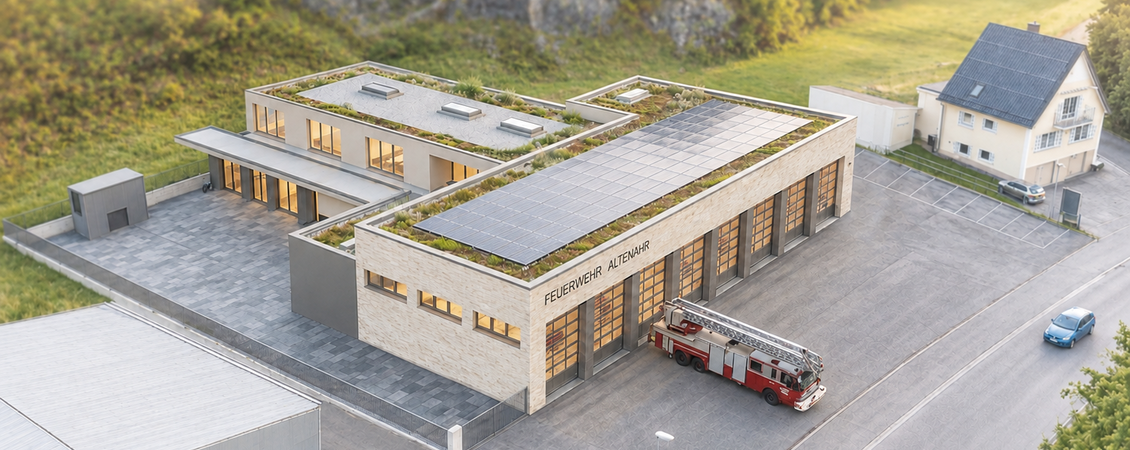 Visualisierung vom neuen Feuerwehrhaus Altenahr