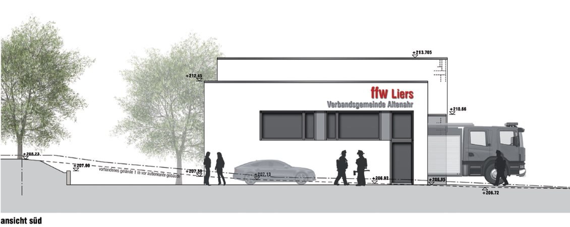 Visualisierung für das neue Feuerwehrhaus in Hönningen-Liers