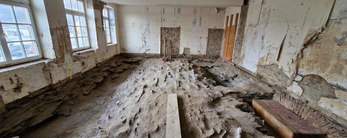 Sicherungsmaßnahmen im Gewölbekeller des Gemeindehauses Rech