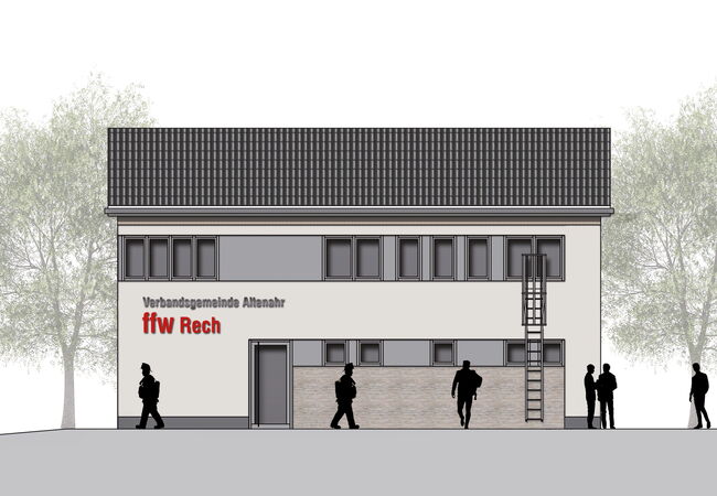 Visualisierung für das neue Feuerwehrhaus in Rech