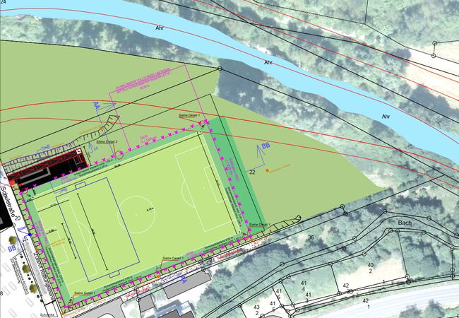 Plan für den neuen Sportplatz Hönningen